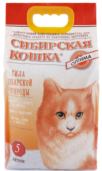 Наполнитель Сибирская Кошка Оптима комкующийся 5л