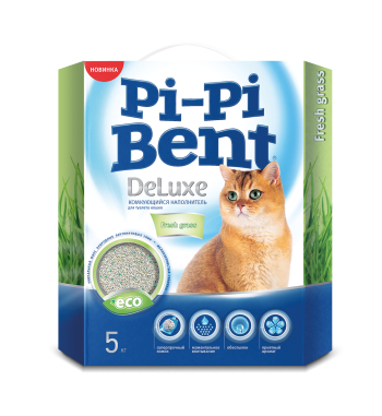 Наполнитель Pi-Pi-Bent (ПиПи Бент) Deluxe Fresh Grass коробка 5кг