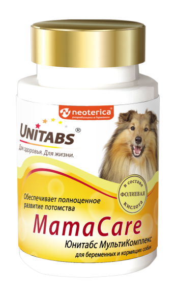 Витамины для беременных и кормящих собак Unitabs MamaCare 100таб