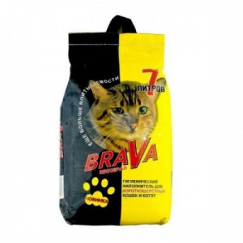 Наполнитель Brava (Брава) для гладкошерстных кошек и котят (Желтый) 7л