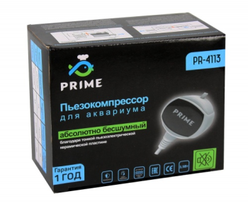 Компрессор для аквариумов Prime бесшумный 3,5Вт 24л/ч (для глубоких аквариумов до 100см)