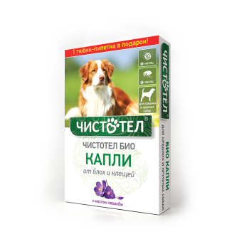 Капли на холку для собак средних и крупных пород Чистотел Био от блох и клещей 