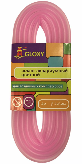 Шланг для компрессоров Gloxy Розовый 4*6мм 4м 